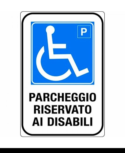 Cartello in alluminio scatolato rifrangente categoria I  'parcheggio riservato ai disabili'