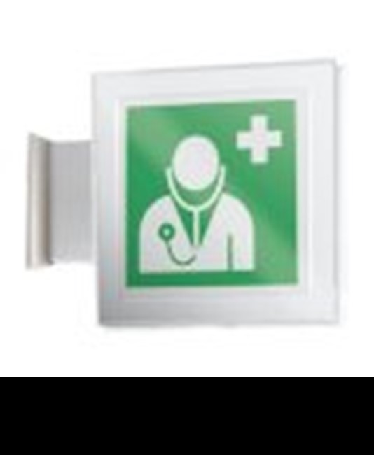 Cartello di emergenza bifacciale a bandiera 'personale medico'