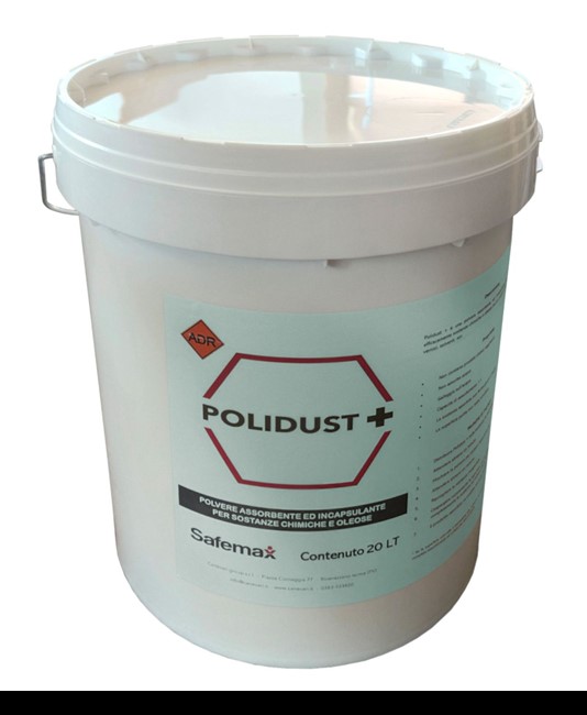 Polvere assorbente per sostanze chimiche e oleose Safemax Polidust+