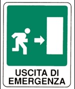 Cartello 'uscita di emergenza a destra