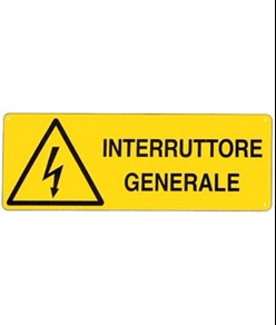 etichette adesive 'interruttore generale'