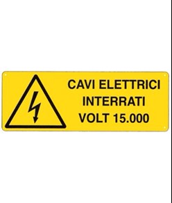 Confezione 5 etichette adesive 'cavi elettrici interrati volt 15.000'