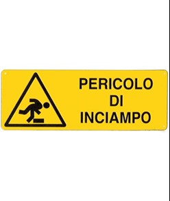 Cartello di pericolo 'pericolo di inciampo'