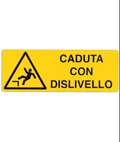 Cartello di pericolo 'caduta con dislivello'