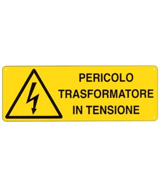 Cartello 'pericolo trasformatore in tensione' Cartello 'pericolo trasformatore in tensione'