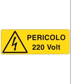 etichette adesive 'pericolo 220 Volt'