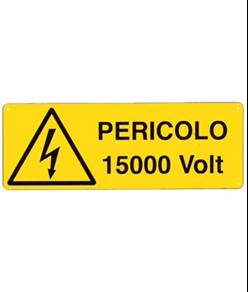 etichette adesive pericolo 15000 Volt'