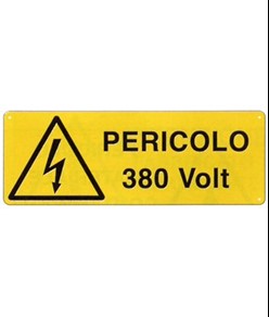 Cartello 'pericolo 380 Volt'