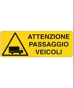 etichette adesive  attenzione passaggio veicoli