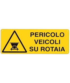 etichette adesive  pericolo veicoli su rotaia