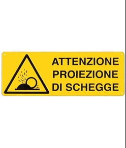 etichette adesive  attenzione proiezione di schegge