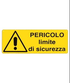 etichette adesive 'pericolo limite di sicurezza'