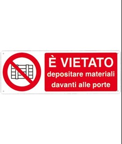 adesivi vietato  depositare materiali davanti alle porte