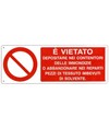 Cartello vietato  depositare nei contenitori delle immondizie o abbandonare