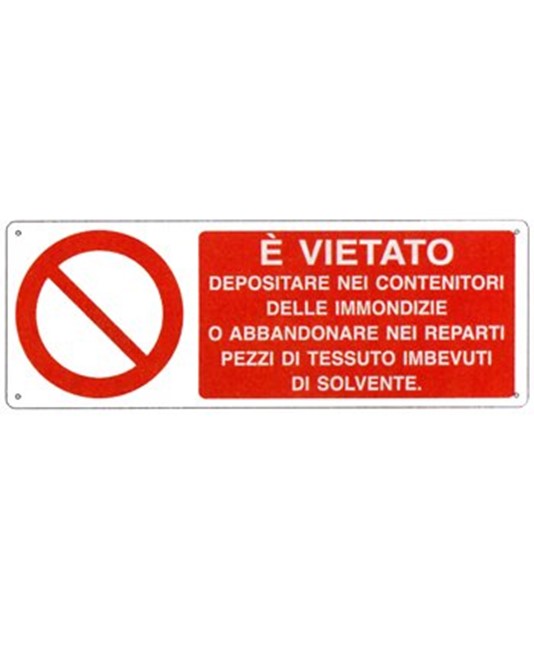 Cartello vietato depositare nei contenitori delle immondizie o abbandonare Cartello vietato depositare nei contenitori delle immondizie o abbandonare