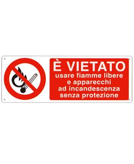 Cartello vietato usare fiamme libere ed apparecchi ad incandescenza Cartello vietato usare fiamme libere ed apparecchi ad incandescenza