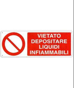 etichette adesive vietato  depositare liquidi infiammabili