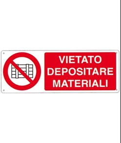 etichette adesive vietato  depositare materiali