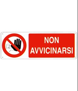 etichette adesive  non avvicinarsi