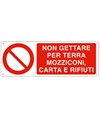 etichette autoadesive  non gettare per terra mozziconi, carta e rifiuti