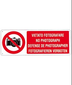 etichette adesive multilingue  vietato fotografare, no photograph