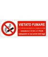 etichette adesive  vietato fumare ammenda da € 27,50 a € 275,00