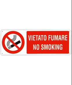 etichette adesive bilingue vietato  fumare/no smoking