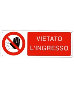 etichette adesive 'vietato l'ingresso'