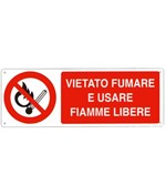 Cartello in alluminio  Vietato fumare e usare fiamme libere