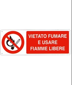 Etichette adesive  vietato fumare e usare fiamme libere