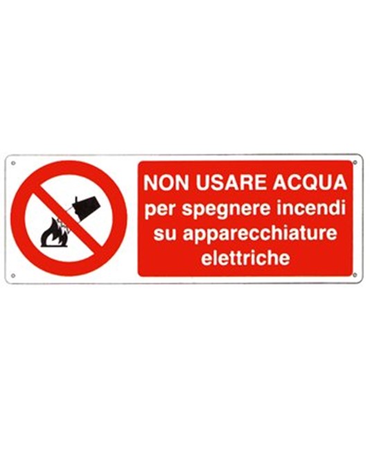 Cartello non usare acqua per spegnere Cartello non usare acqua per spegnere