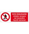 Cartello  non inquinare vietato versare nei lavandini liquidi estranei