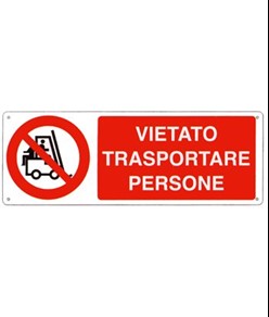 etichette adesive  vietato trasportare persone