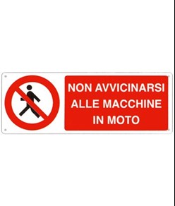 etichette adesive  non avvicinarsi alle macchine in moto