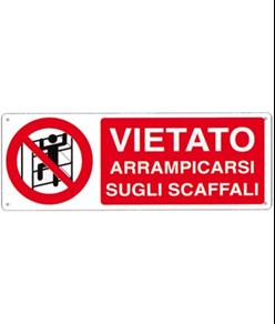 etichette adesive 'vietato arrampicarsi sugli scaffali'