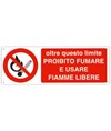 etichette adesive  oltre questo limite proibito fumare e usare fiamme libere