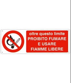 etichette adesive  oltre questo limite proibito fumare e usare fiamme libere