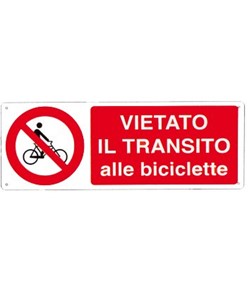 etichette adesive  vietato il transito alle biciclette