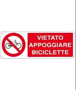 etichette adesive  vietato appoggiare biciclette