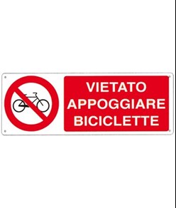 Cartello vietato  appoggiare biciclette