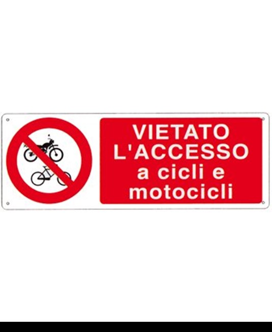 etichette adesive  vietato l'accesso a cicli e motocicli