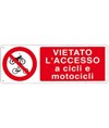 Cartello vietato  l'accesso a cicli e motocicli