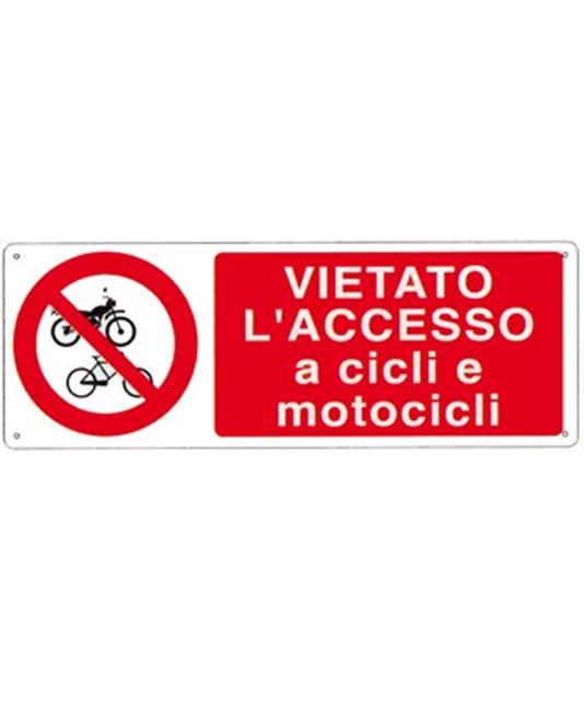 Cartello vietato  l'accesso a cicli e motocicli