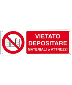 pellicole adesive vietato depositare materiale o attrezzi