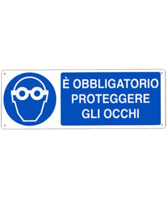 etichette adesive 'è obbligatorio proteggere gli occhi' dimensioni 350x125mm