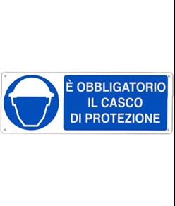 etichette adesive  è obbligatorio il casco di protezione