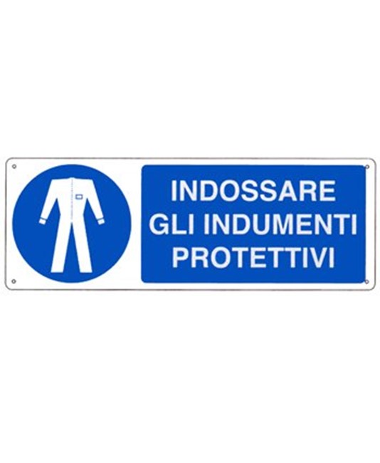 Cartello  indossare gli indumenti protettivi