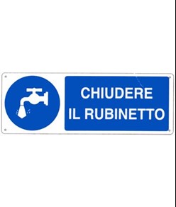 etichette adesive  chiudere il rubinetto