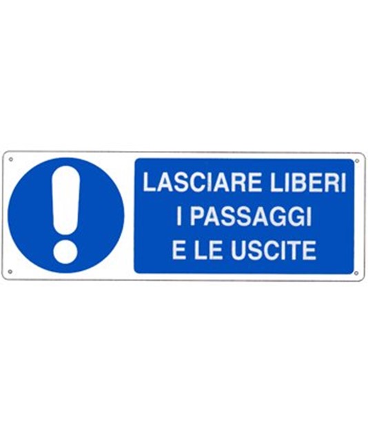 etichette adesive  Lasciare liberi i passaggi e le uscite