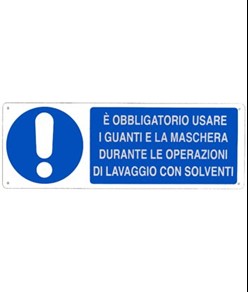 Cartello  Obbligatorio usare i Guanti da lavoro e la maschera